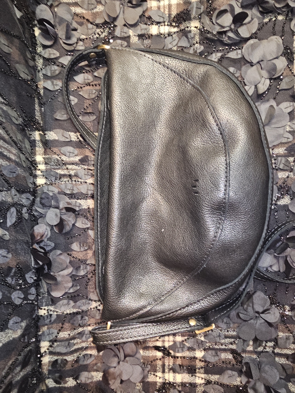 Portland Leather Black Half-Moon Crossbody Bag